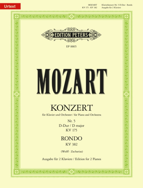 Book cover of: Concerto No. 5 in D K175 with Rondo in D K382