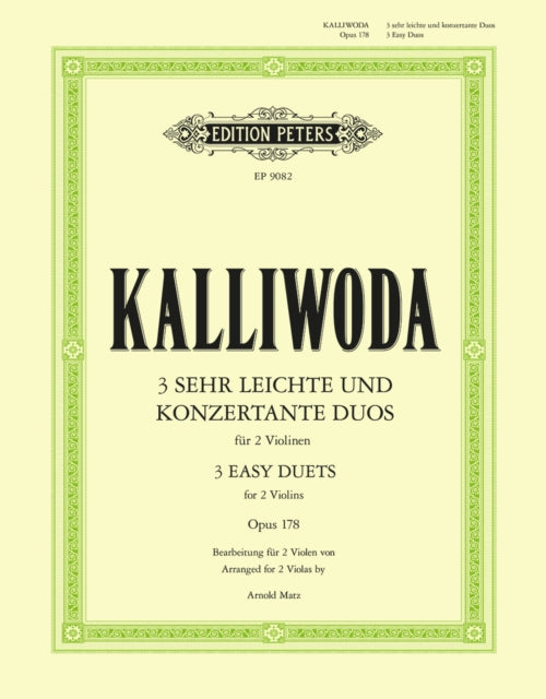 Book cover of: 3 Easy Duets, Op. 178