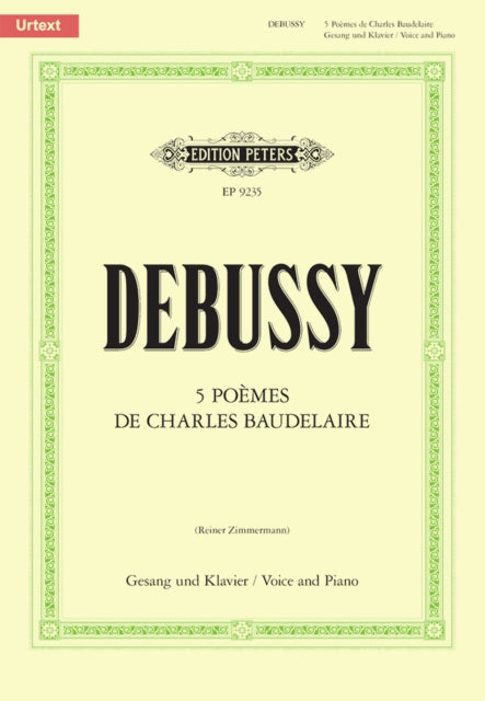 Book cover of: Song Cycles, 5 Poemes de Baudelaire