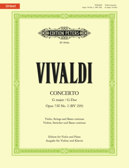 Book cover of: Concerto in G Op.7 Book 2 No. 2, RV 299
