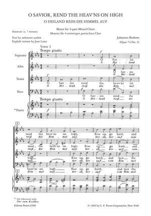 O Saviour, Rend the Heav'n on High (O Heiland, Reiss die Himmel auf)