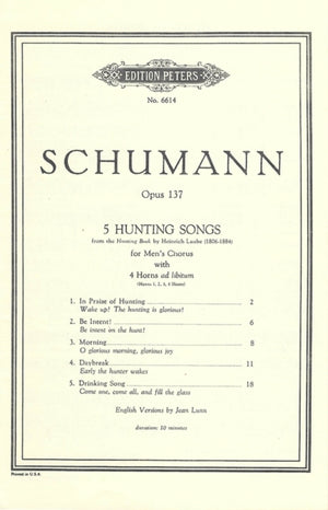 5 Hunting Songs Op.137