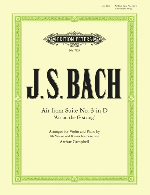 Book cover of: Air on the G String from Orchestral Suite No. 3 in D