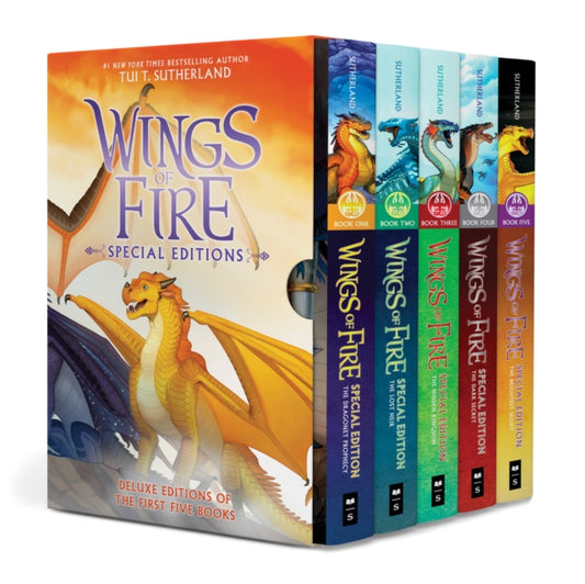 Book cover of: Wings of Fire 1-5 Special Edition Boxset. By: Tui T. Sutherland